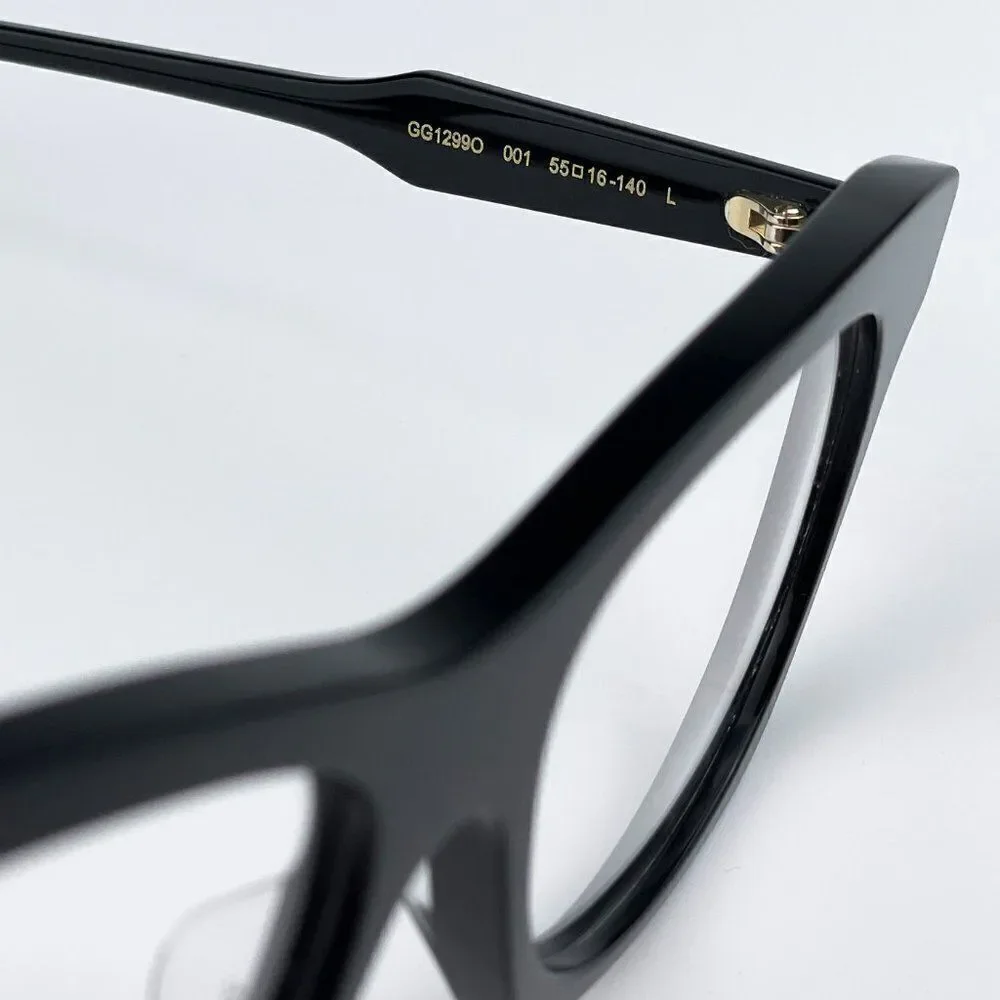 SALE! NEW Gucci GG1299O 001 Black Square Women Eyeglasses